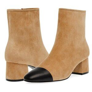Steve Madden Eiffel Brown Suede Ankle Bootie Leather Toe Cap Size 7.5 NWOT